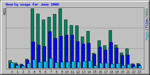 Hourly usage for June 2006