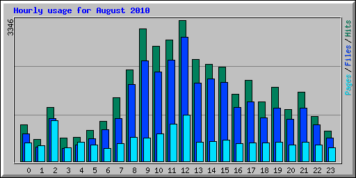 Hourly usage for August 2010
