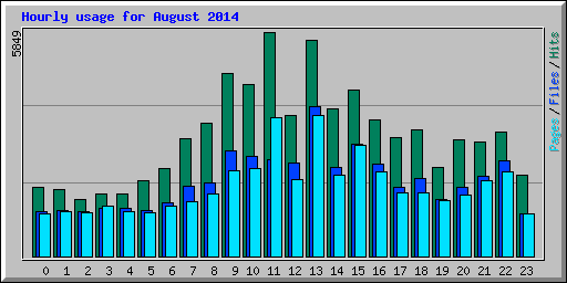 Hourly usage for August 2014