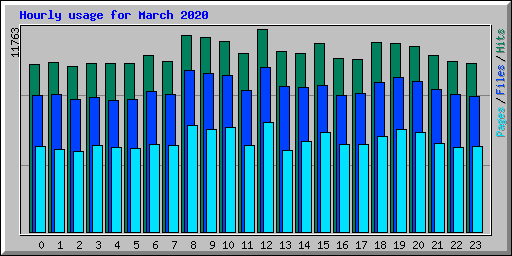 Hourly usage for March 2020